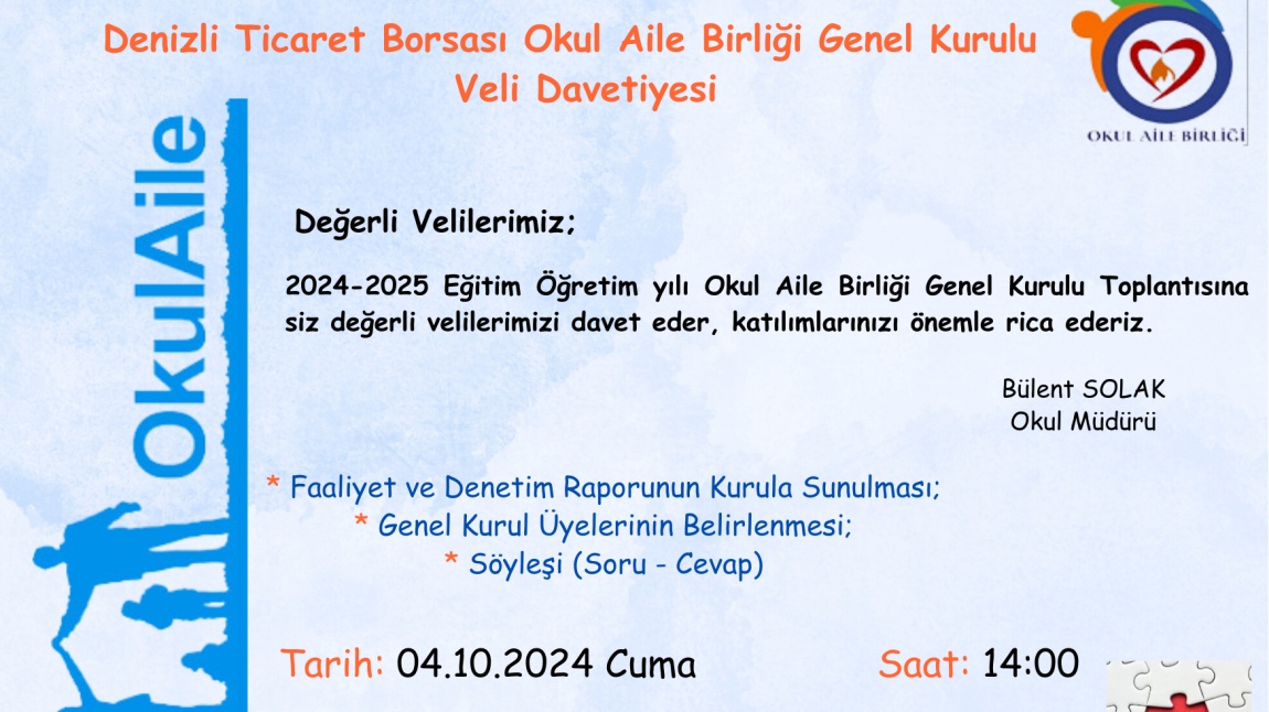 Okul Aile Birliği Genel Kurul Toplantısı